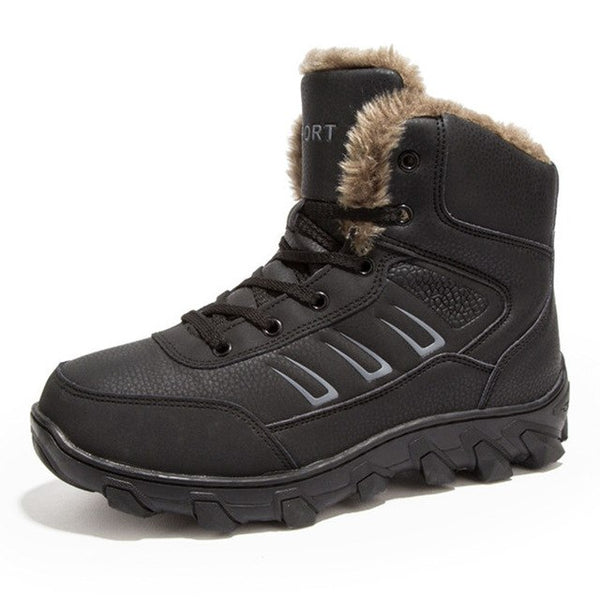 MIXIDELAI 2019 New Men Boots Winter Outdoor Sneakers Mens Snow Boots keep Warm Plush Boots Plush Ankle Snow Work Casual Shoes