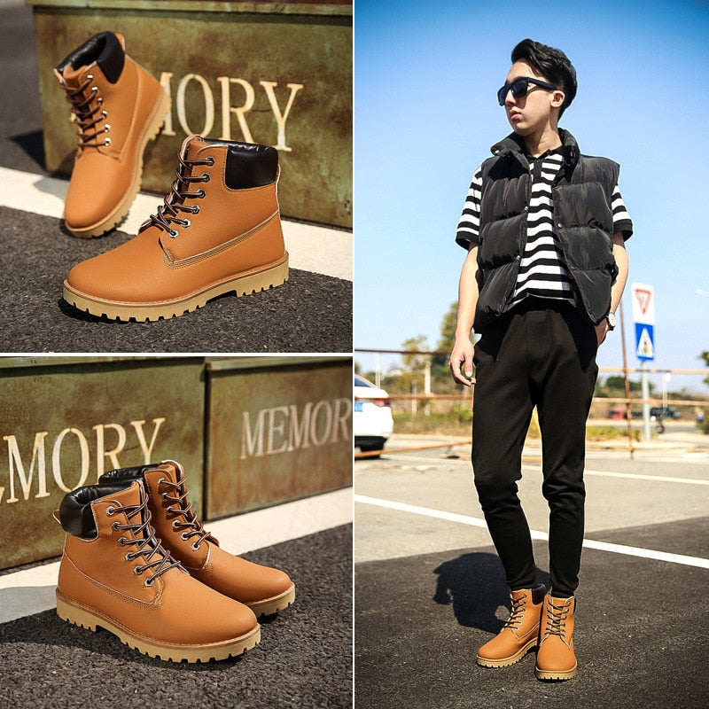Brand Men's Boots Military boot Chukka Ankle Bot Desert High Top Army Male Causal Shoes Safety Combat Men Motocycle Boots